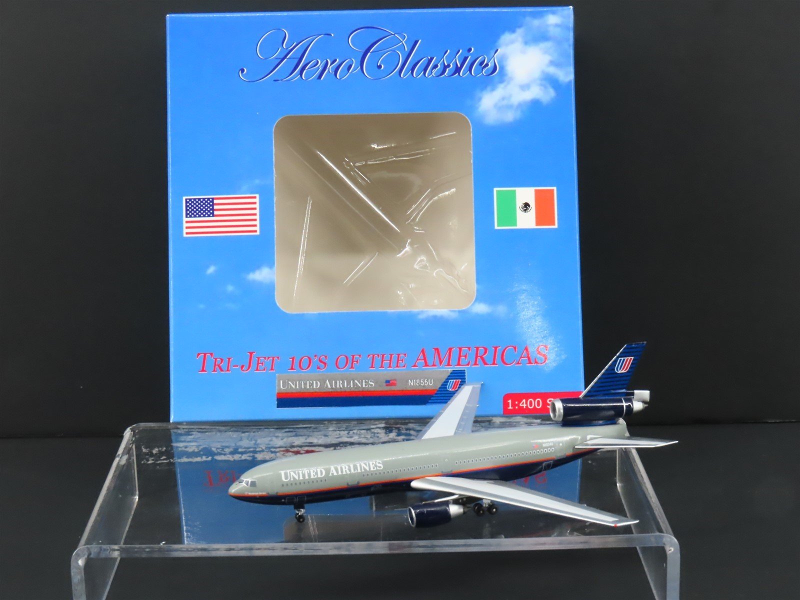 1:400 Aero Classics Die-Cast United Airlines McDonnell Douglas DC-10-30 Aircraft