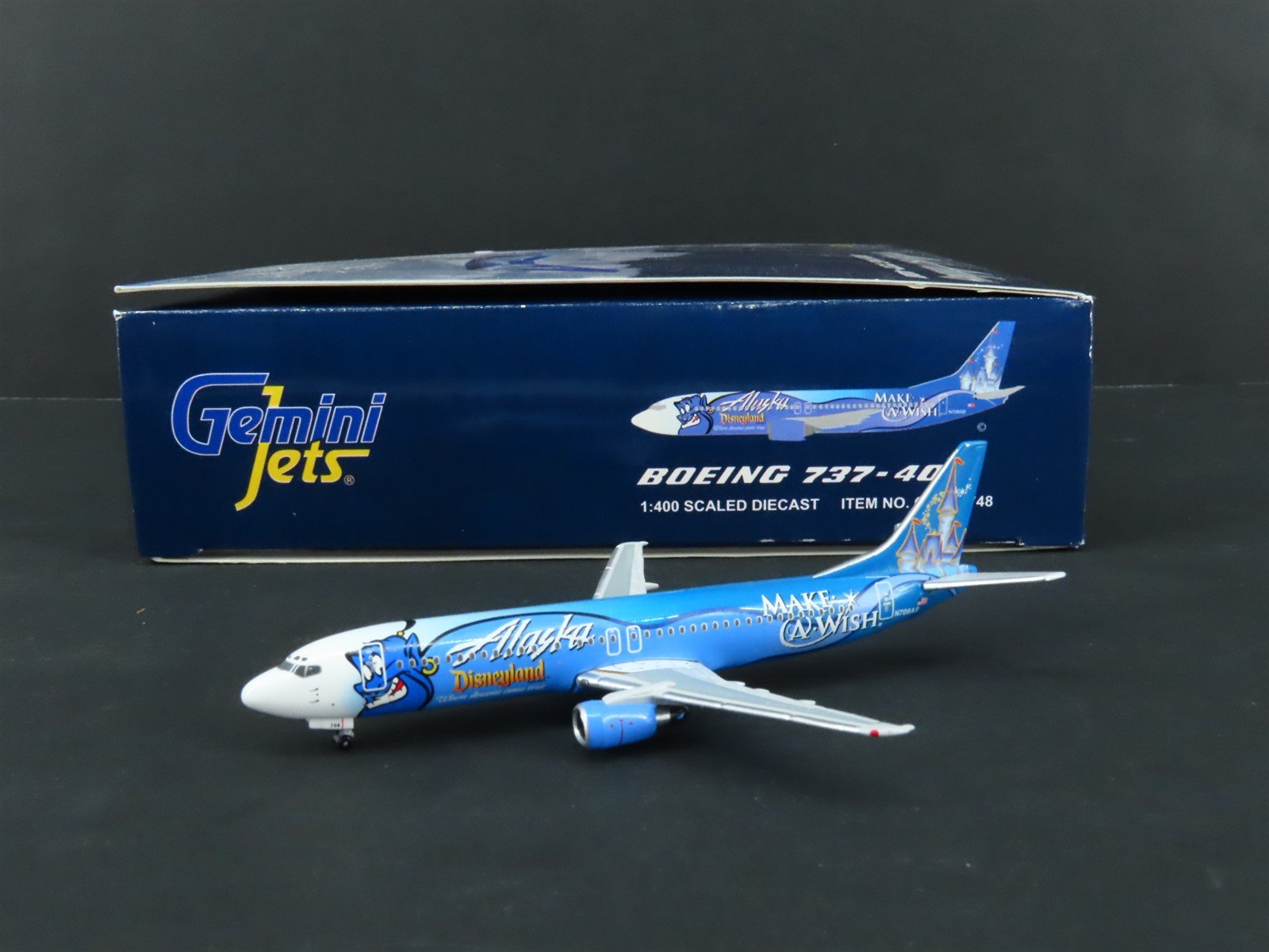 1:400 Gemini Jets GJASA748 DieCast Alaska Disneyland Make a Wish Boeing 737-400