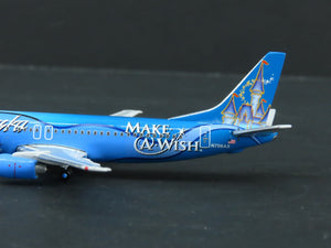 1:400 Gemini Jets GJASA748 DieCast Alaska Disneyland Make a Wish Boeing 737-400