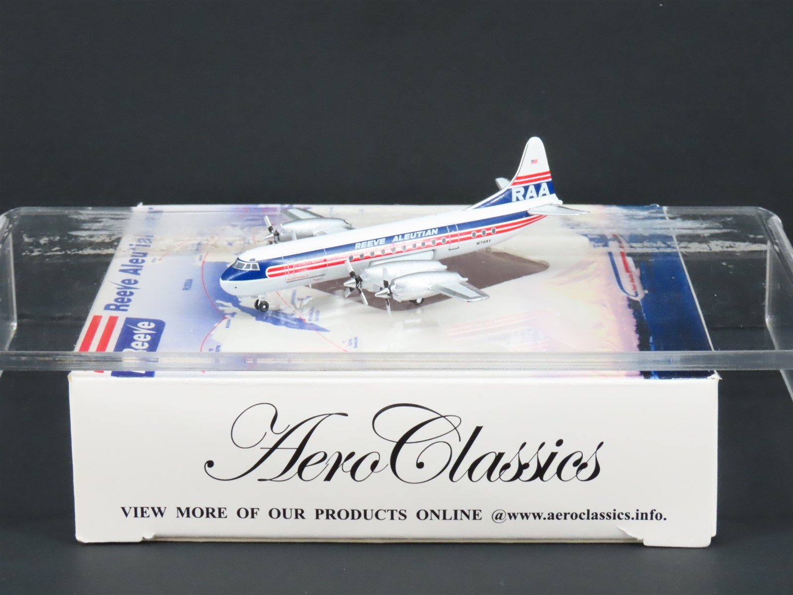 1:400 Aero Classics Die-Cast RAA Reeve Aleutian Lockheed L-188 Electra Aircraft