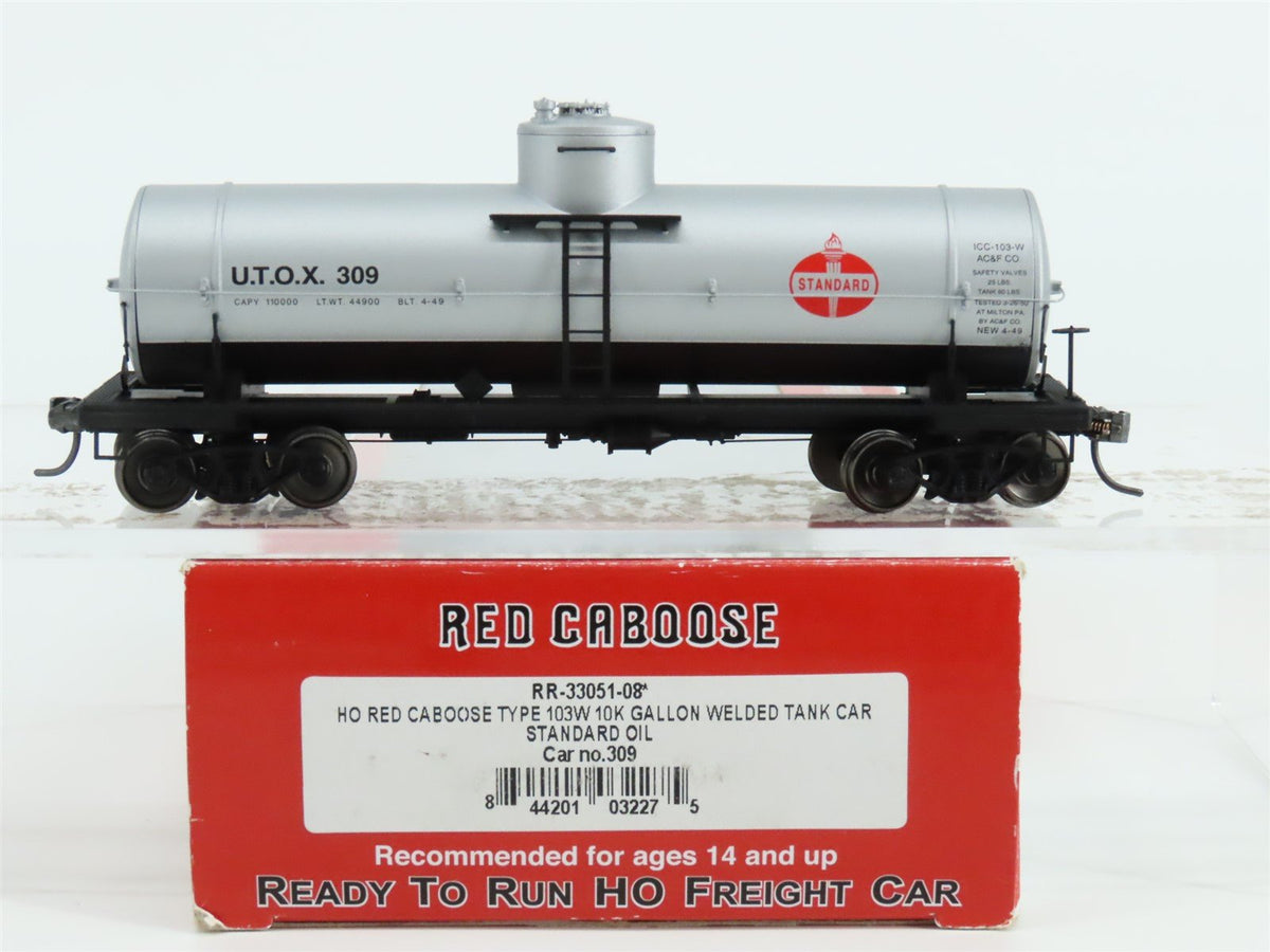 HO Scale Red Caboose RR-33051-08 UTOX Standard Oil Single Dome Tank Car #309