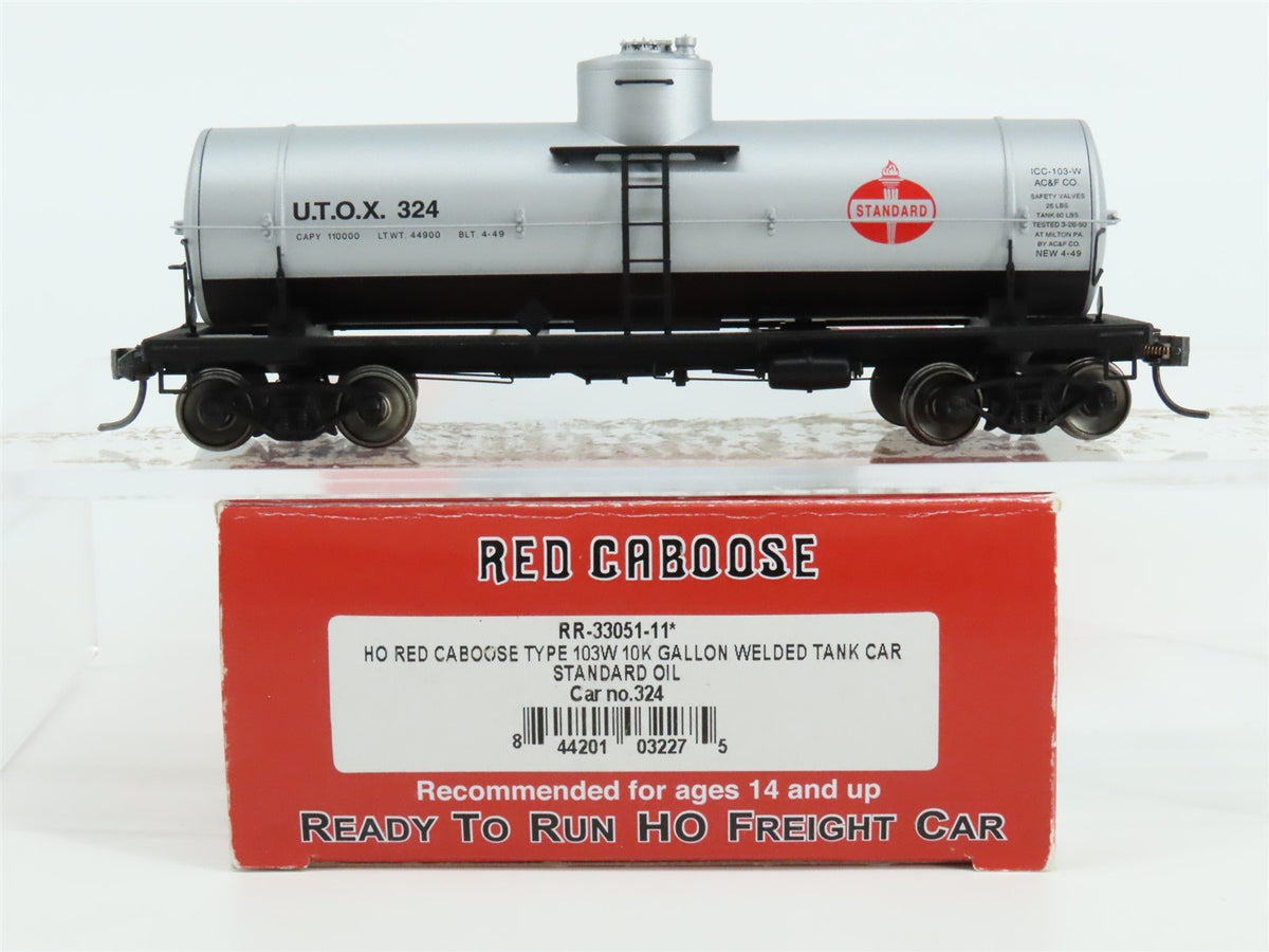 HO Scale Red Caboose RR-33051-11 UTOX Standard Oil Single Dome Tank Car #324