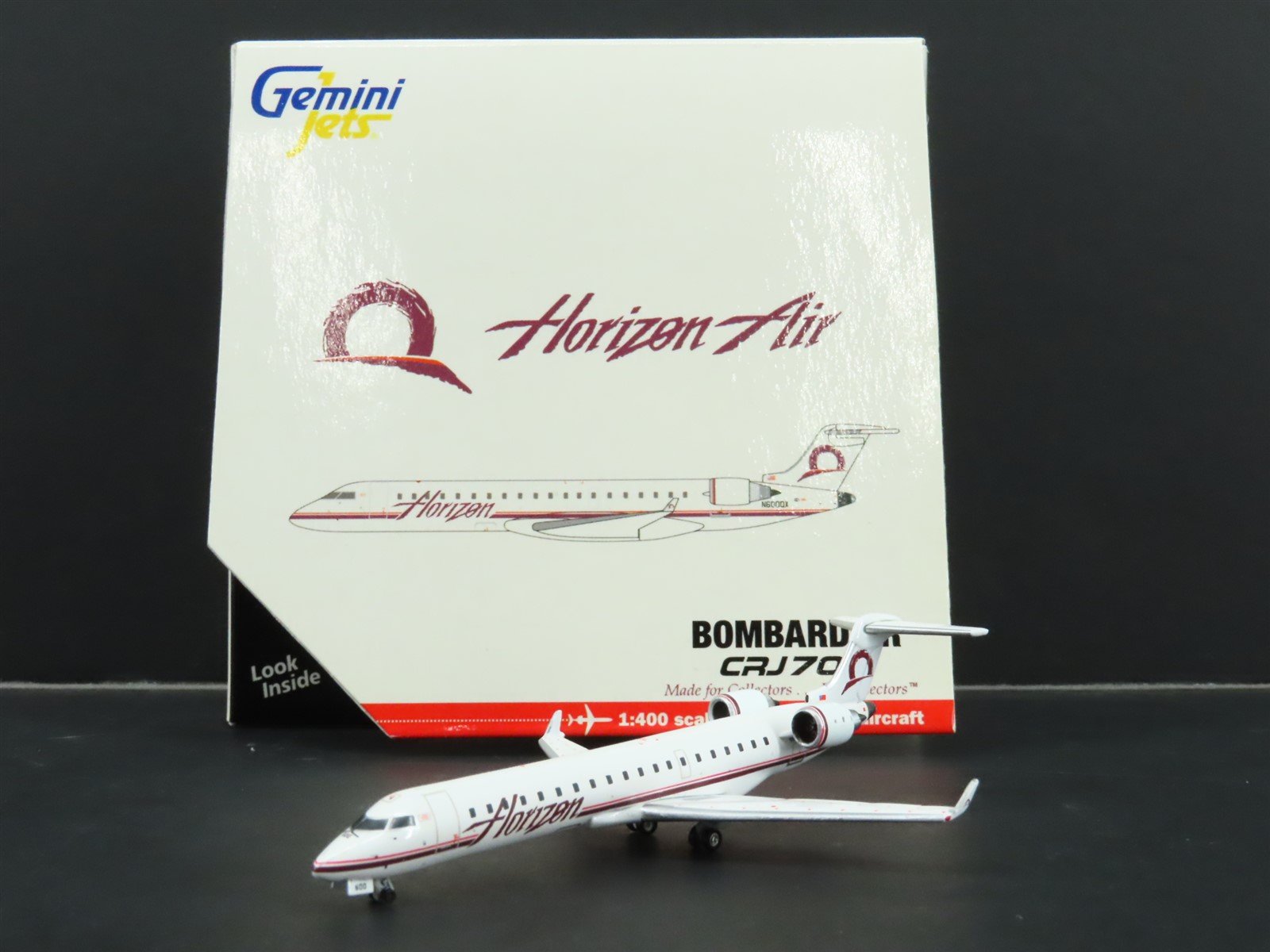 1:400 Gemini Jets GJQXE730 Die-Cast Horizon Bombardier CRJ700 Airliner N600QX