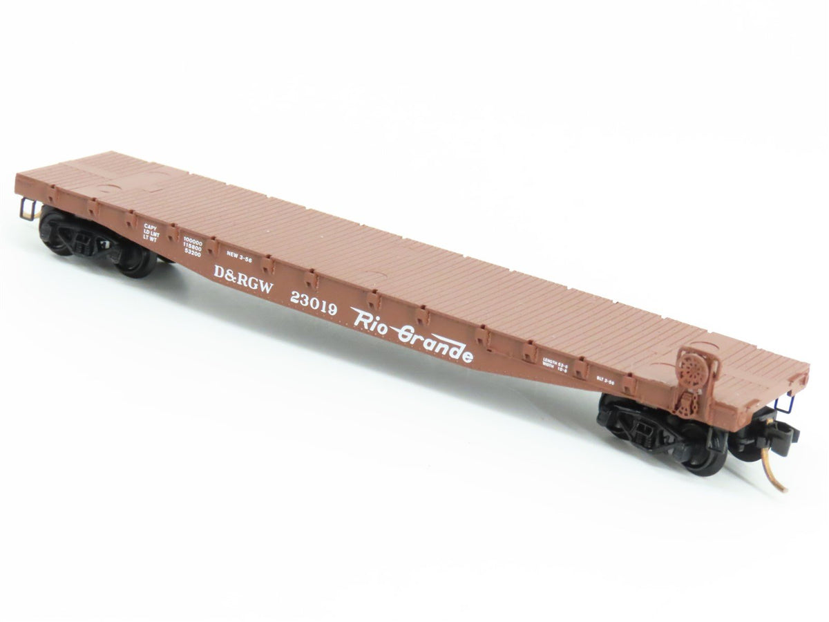 N Scale Micro-Trains MTL 45060 D&amp;RGW Rio Grande Railroad 50&#39; Flat Car #23019