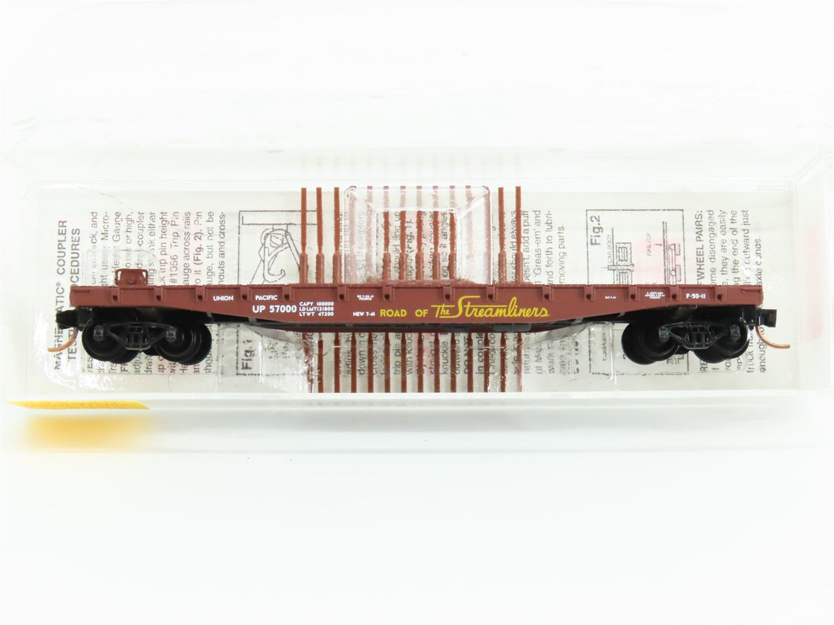 N Scale Micro-Trains MTL 45050 UP Union Pacific Streamliner 50&#39; Flat Car #57000