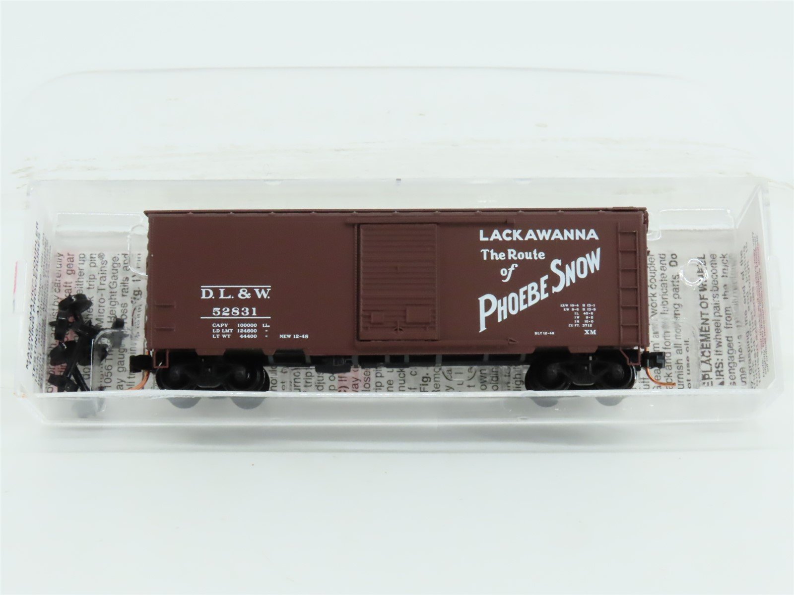 N Scale Micro-Trains MTL 20667 DL&W Lackawanna Phoebe Snow 40' Box Car #52831