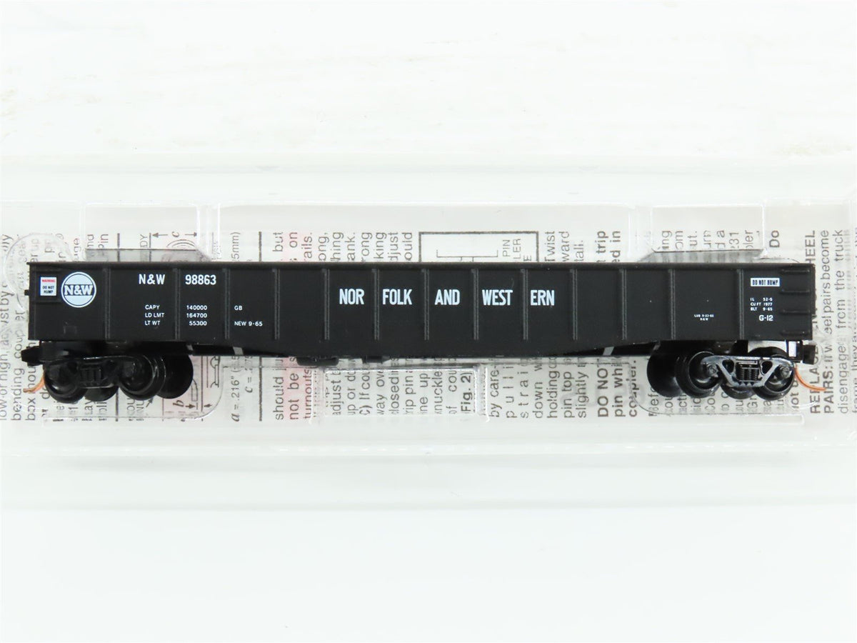 N Scale Micro-Trains MTL 105080 N&amp;W Norfolk &amp; Western 50&#39; Gondola #98863