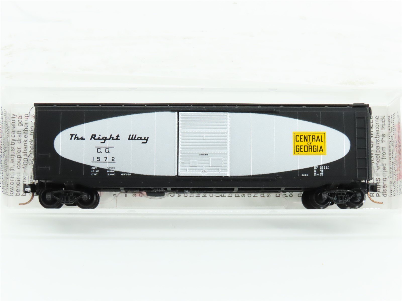 N Micro-Trains MTL 31280 CG Central of Georgia The Right Way 50' Box Car #1572