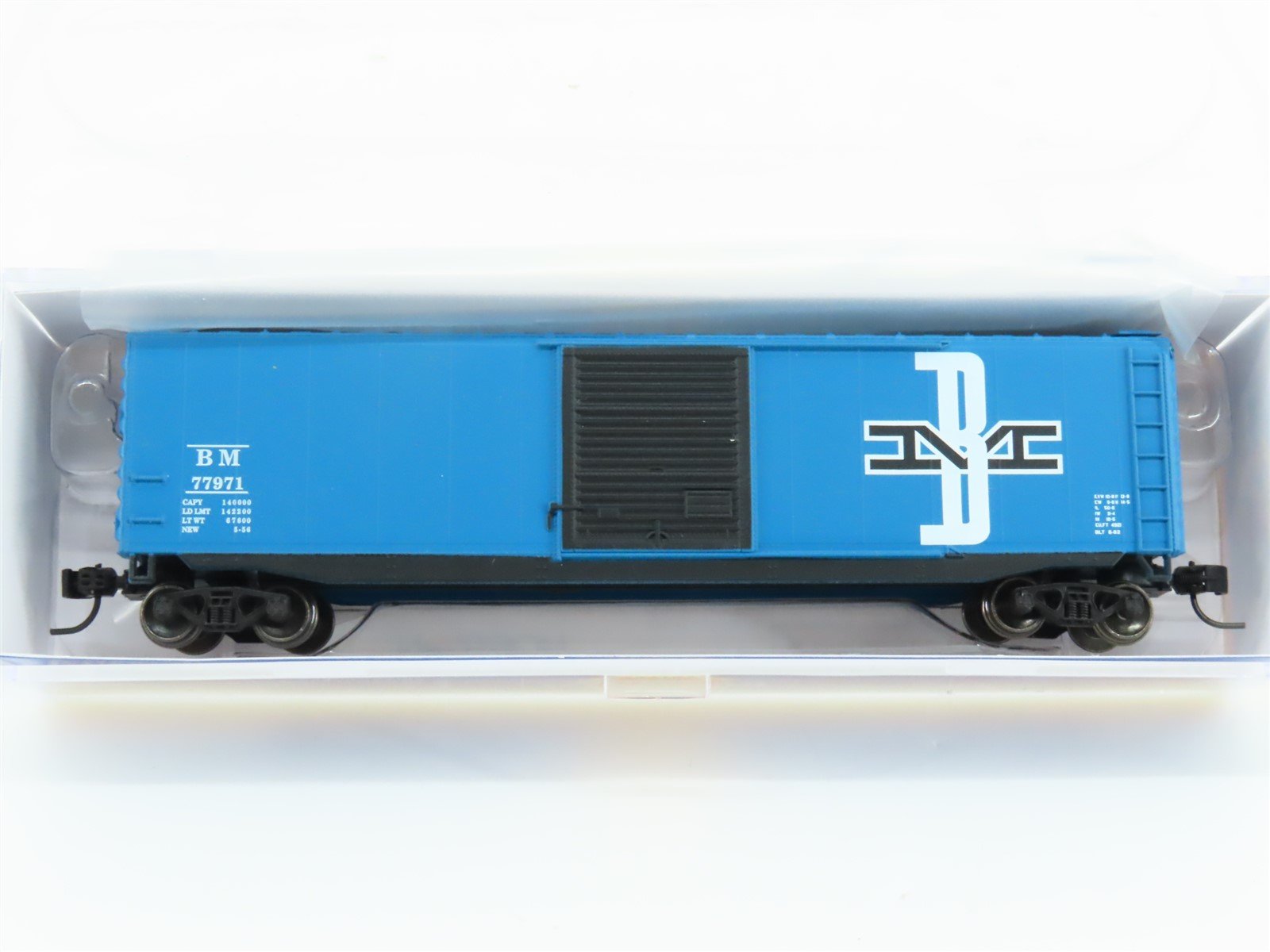 N Scale Athearn ATH2355 B&M Boston & Maine 50' PS-1 Single Door Boxcar #77971