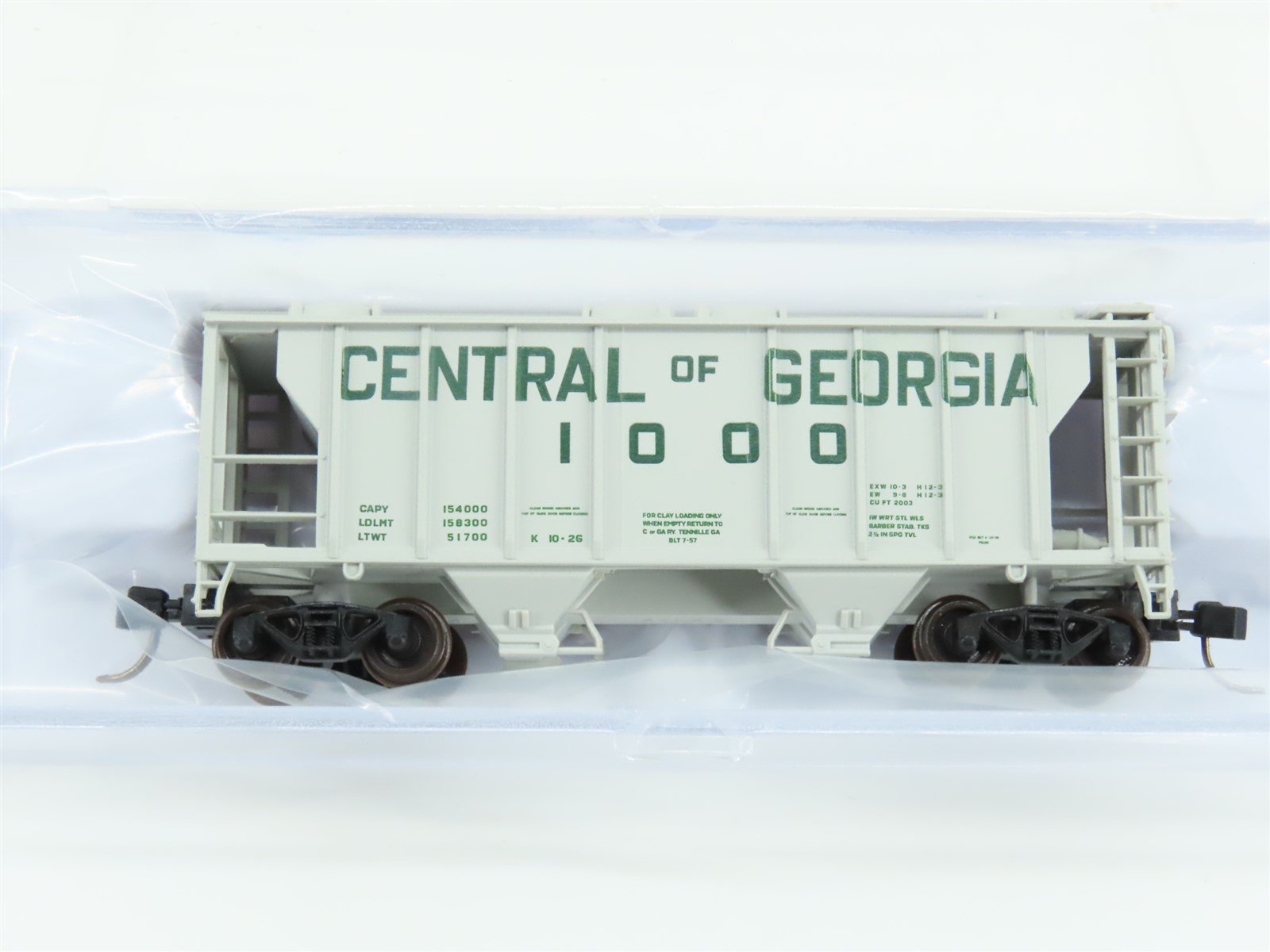 N Scale Atlas 50005897 CofG Central of Georgia PS2 2-Bay Hopper Car #1000