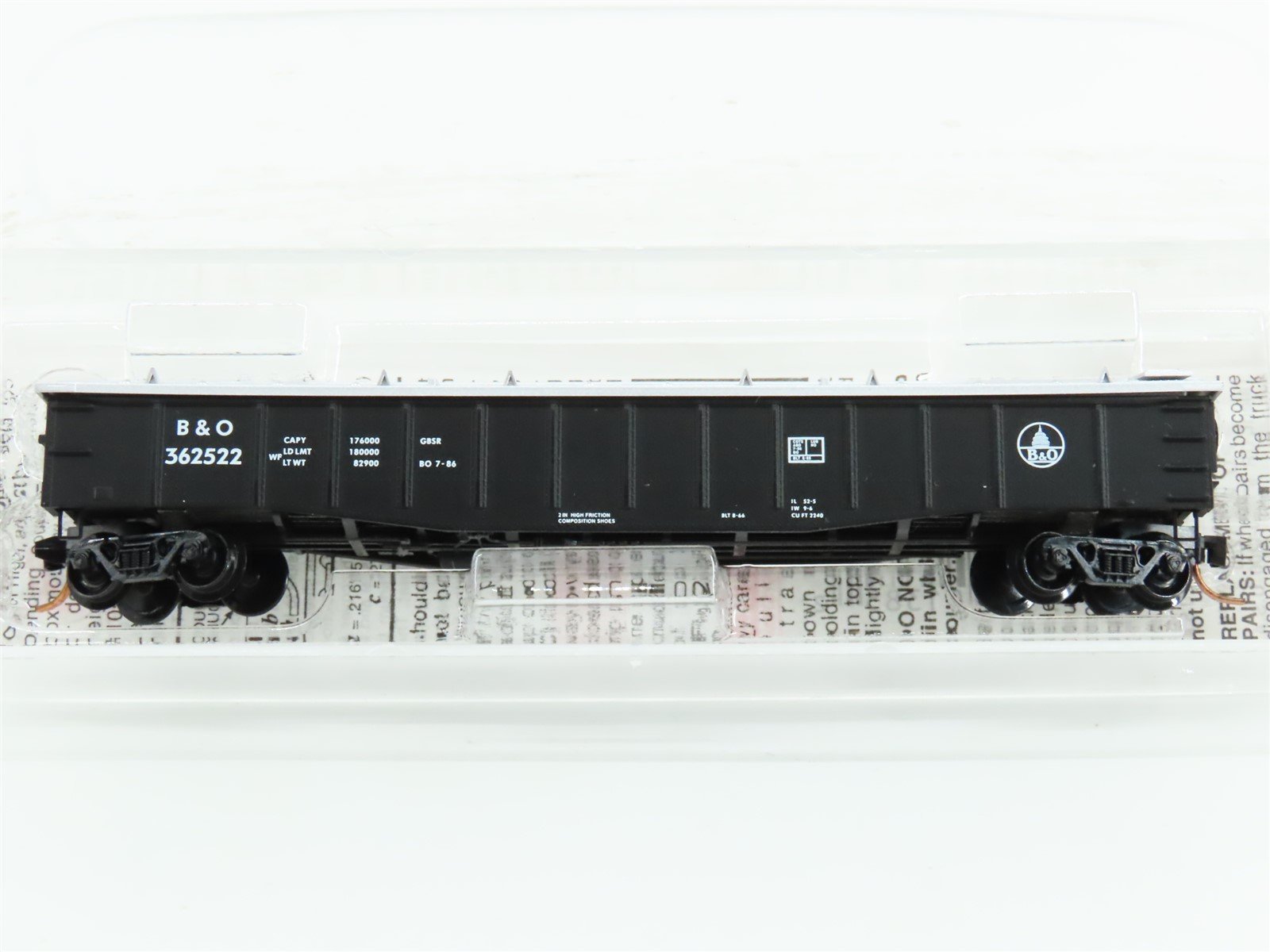 N Scale Micro-Trains MTL 106040 B&O Baltimore & Ohio 50' Gondola #362522