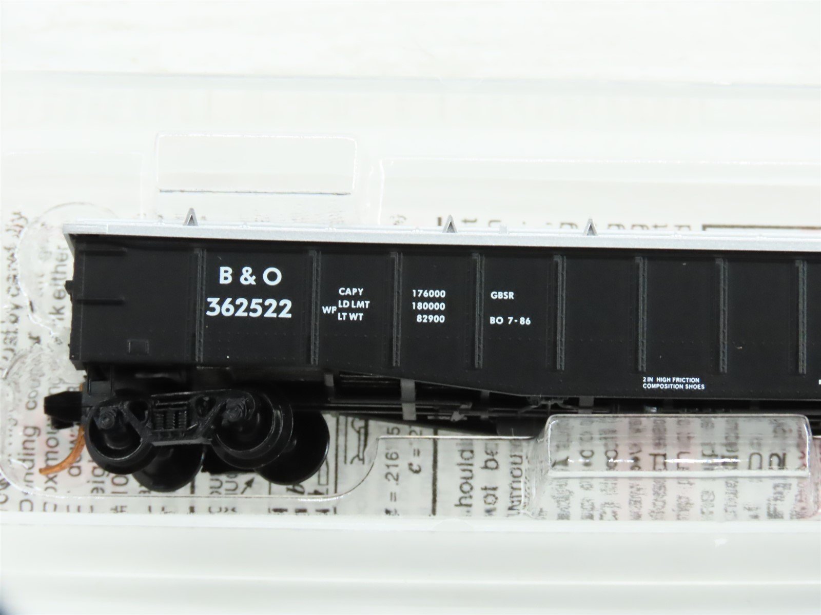 N Scale Micro-Trains MTL 106040 B&O Baltimore & Ohio 50' Gondola #362522