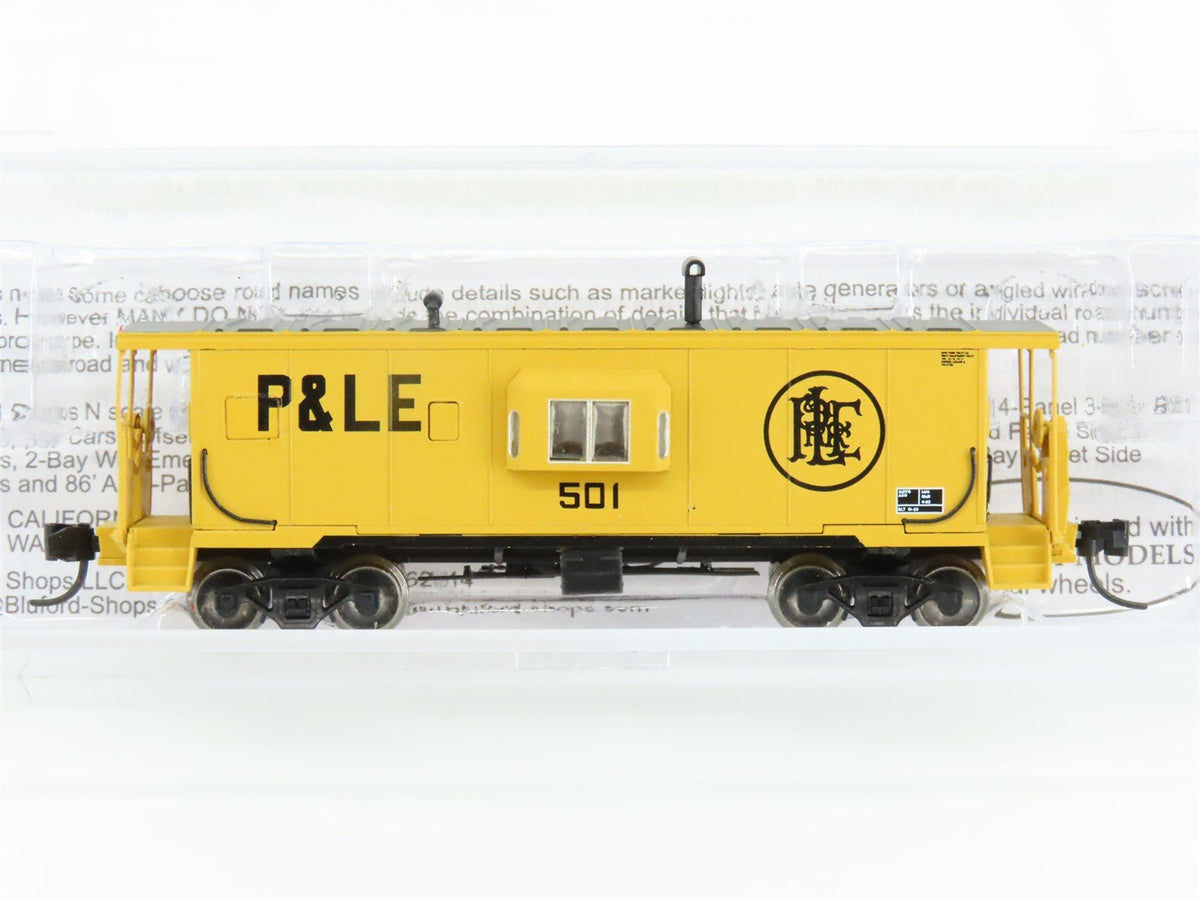 N Scale Bluford Shops 40040 PLE Pittsburgh &amp; Lake Erie Bay Window Caboose #501