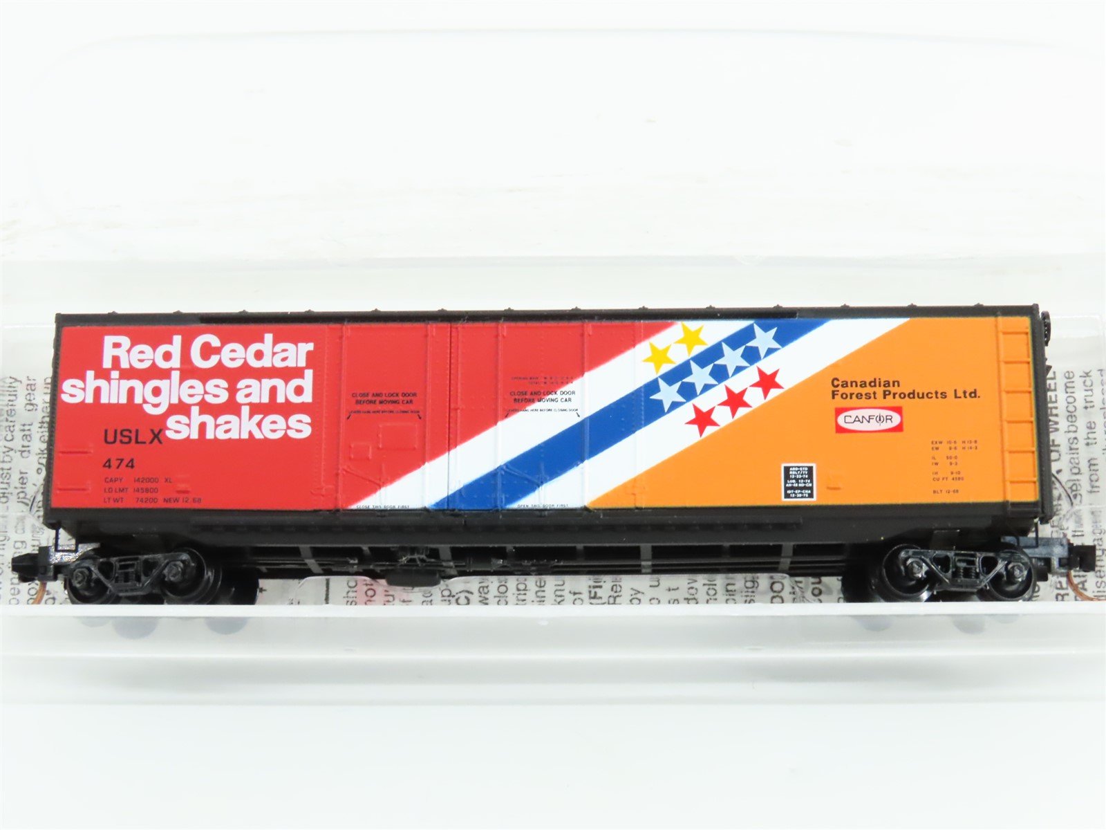 N Scale Micro-Trains MTL 75060 USLX Canadian Forest Products 50' Box Car #474