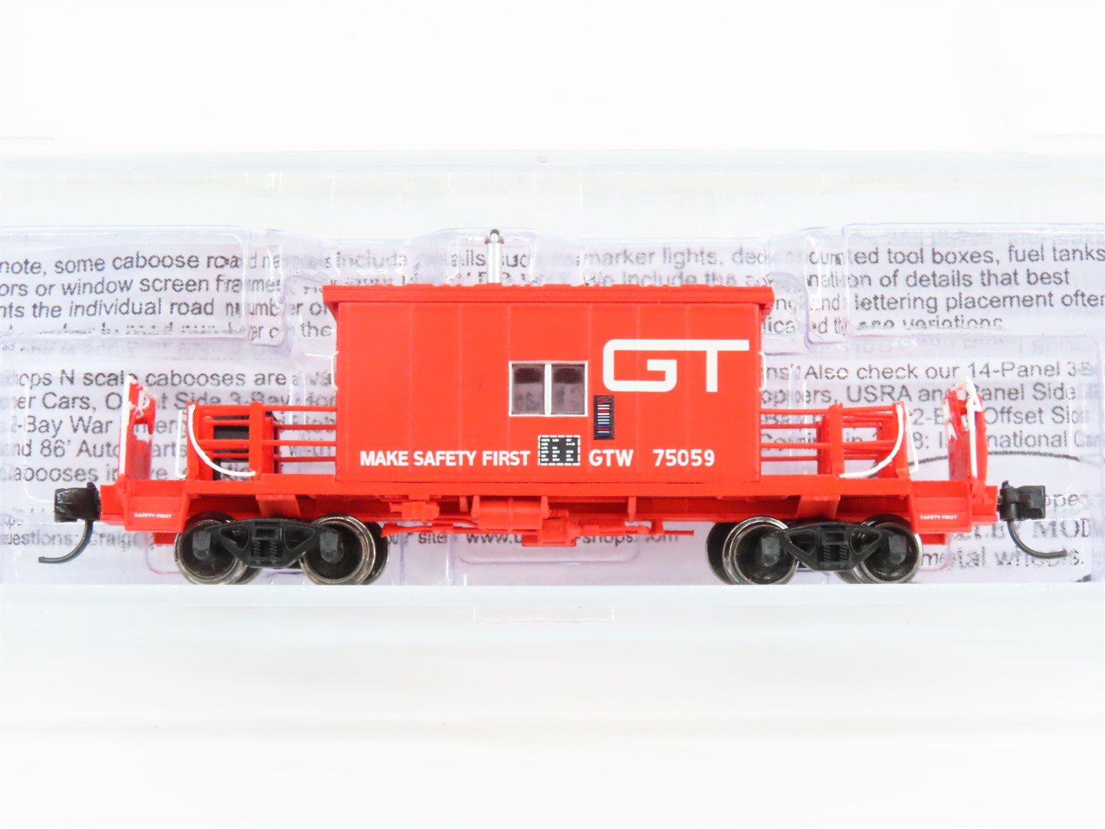 N Scale Bluford Shops 24411 GTW Grand Trunk Western Transfer Caboose #75059