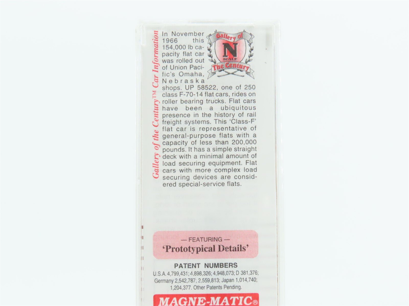 N Scale Micro-Trains MTL 45070 UP Union Pacific Railroad 50' Flat Car #58522