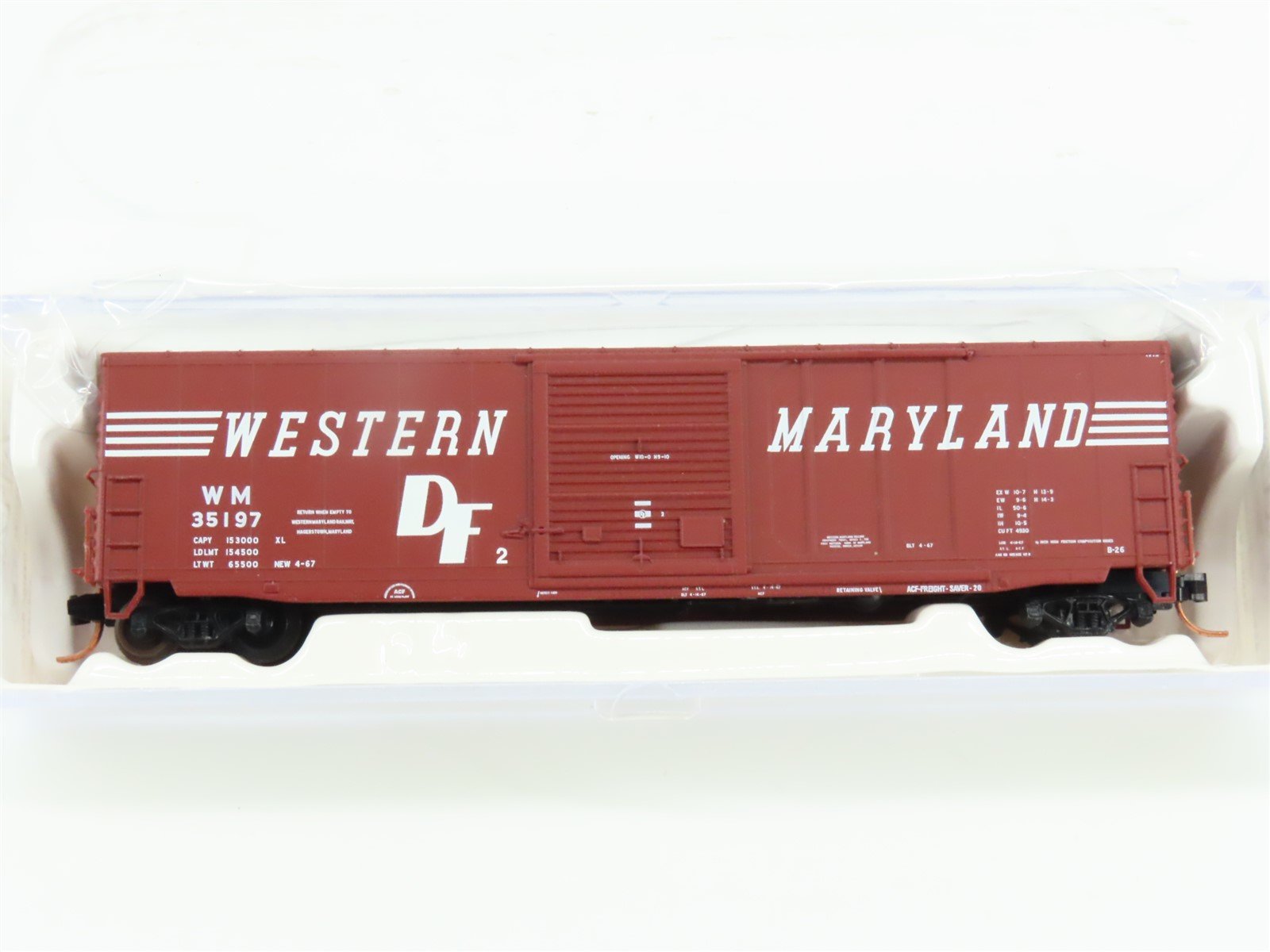 N Scale Atlas 45052 WM Western Maryland 50' Single Door Boxcar #35197