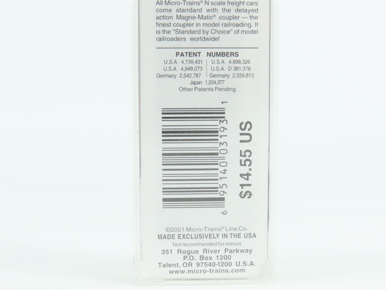 N Scale Micro-Trains MTL 33140 CP Canadian Pacific Railroad 50' Box Car #49201
