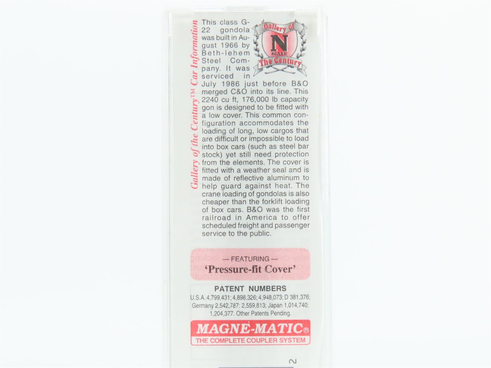 N Scale Micro-Trains MTL 106040 B&O Baltimore & Ohio 50' Gondola #362522