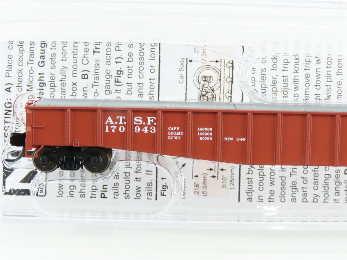 N Scale Micro-Trains MTL 10700012 ATSF Santa Fe 65&#39; Mill Gondola Car #170943