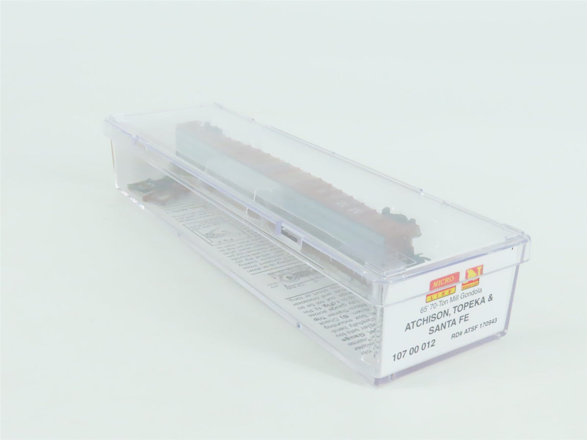 N Scale Micro-Trains MTL 10700012 ATSF Santa Fe 65&#39; Mill Gondola Car #170943