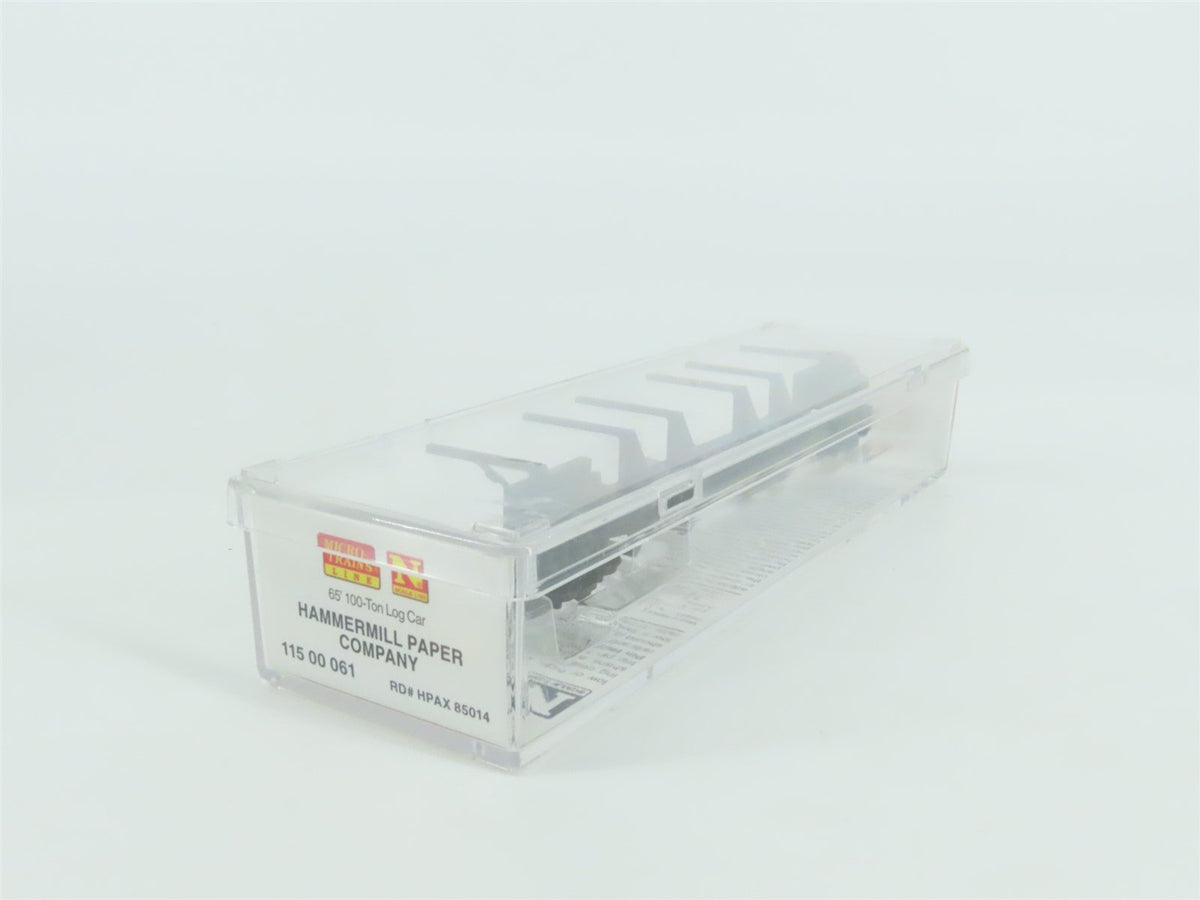N Micro-Trains MTL 11500061 HPAX Hammermill Paper 65&#39; 100-Ton Log Car #85014