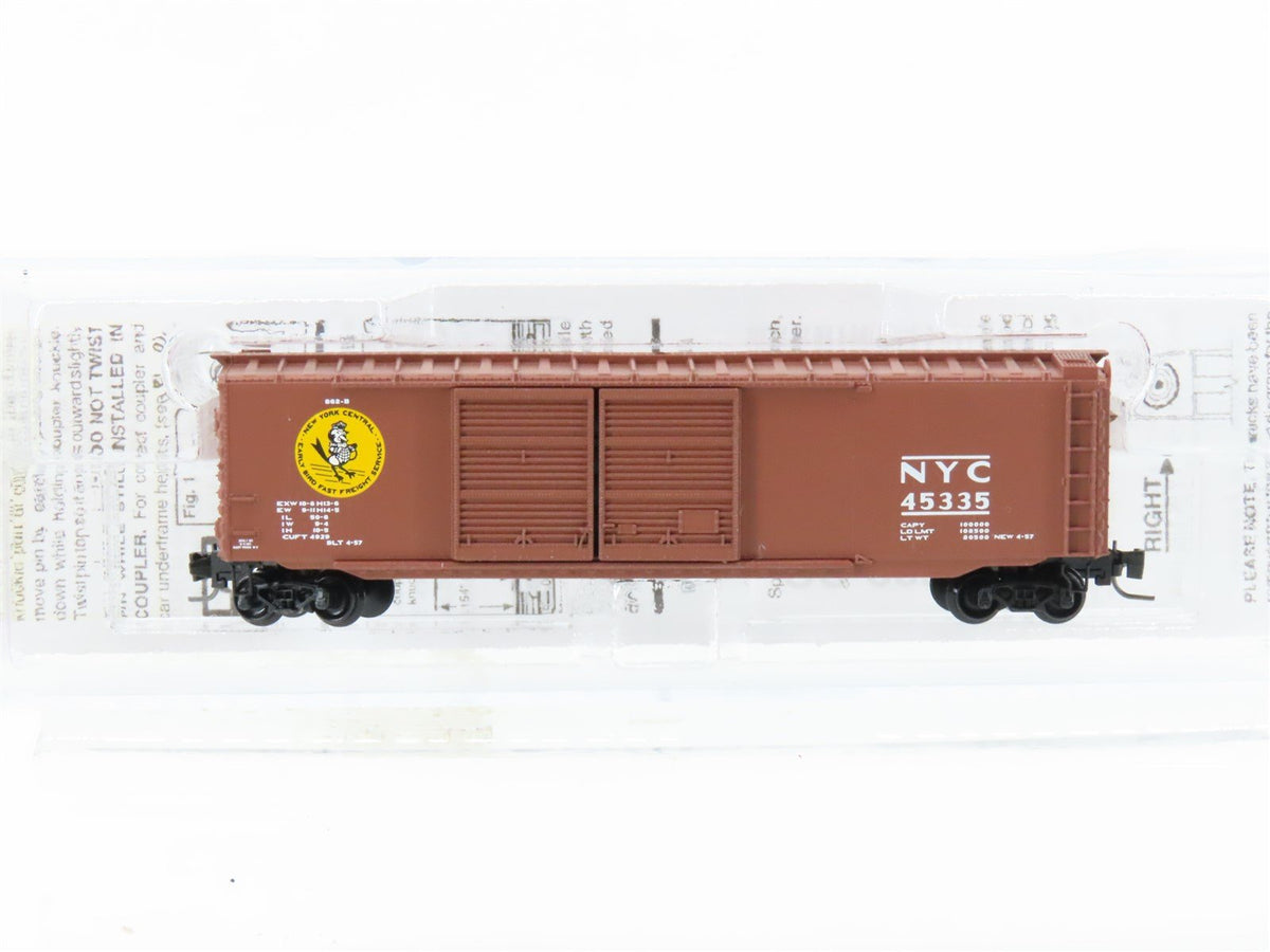 Z Micro-Trains MTL 50600161 NYC &quot;Early Bird&quot; 50&#39; Box Car #45335 w/ Pipe Load