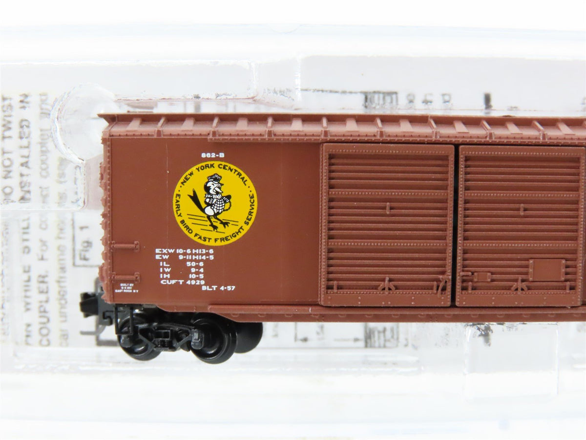 Z Micro-Trains MTL 50600161 NYC &quot;Early Bird&quot; 50&#39; Box Car #45335 w/ Pipe Load