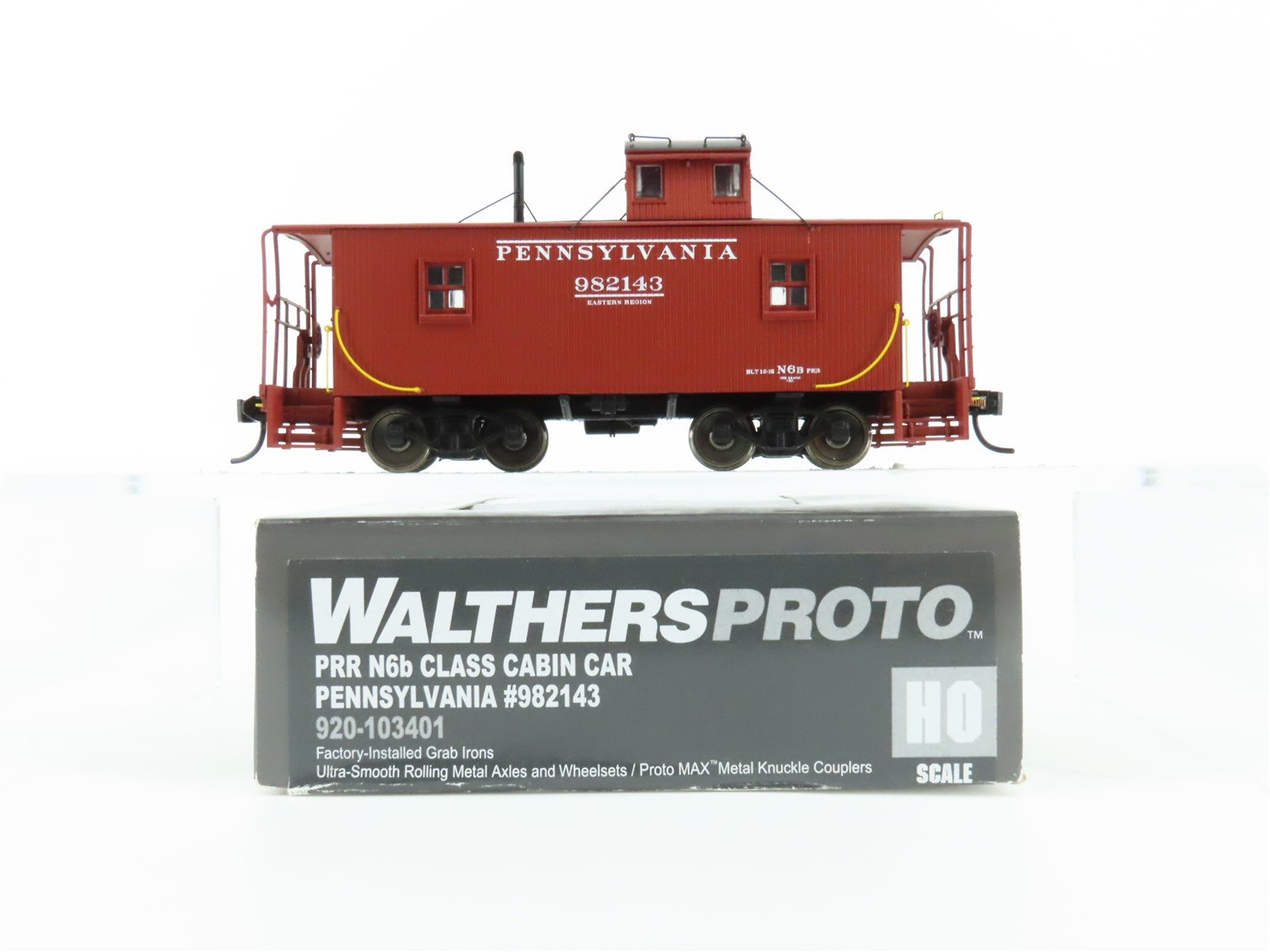 HO Walthers Proto #920-103401 PRR Pennsylvania N6b Class Cabin Caboose #982143