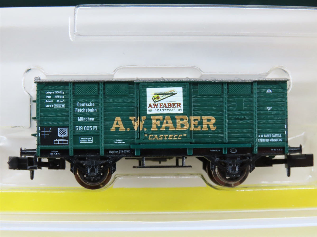 N Scale Minitrix 15049 A. W. Faber &quot;Castell&quot; Museum Box Car w/ Truck &amp; Pencil