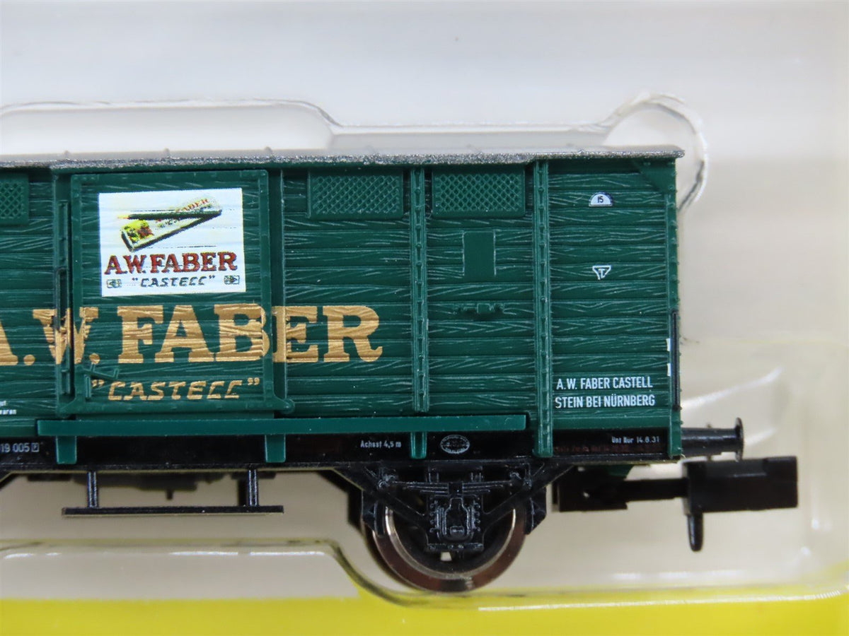 N Scale Minitrix 15049 A. W. Faber &quot;Castell&quot; Museum Box Car w/ Truck &amp; Pencil