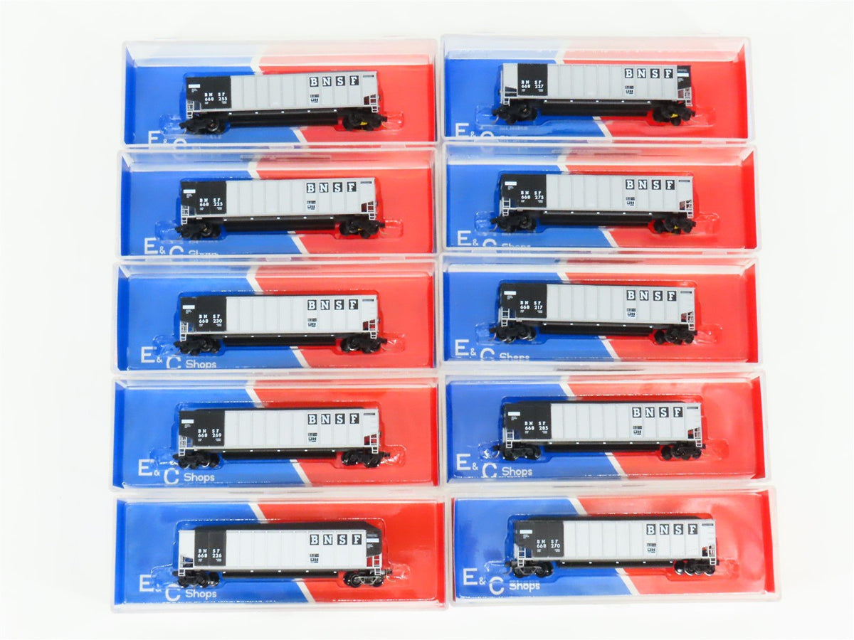 Lot of 10 N Scale E&amp;C Shops BNSF Railway Johnstown Coalporters w/ Load