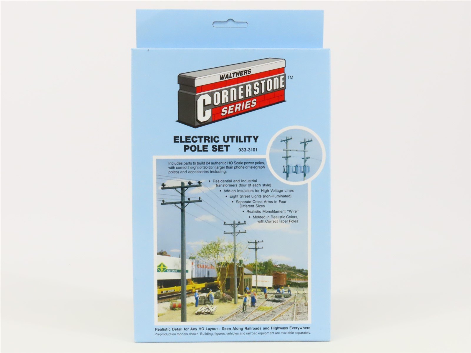 HO 1/87 Scale Walthers Cornerstone Kit #933-3101 Electric Utility Poles Set