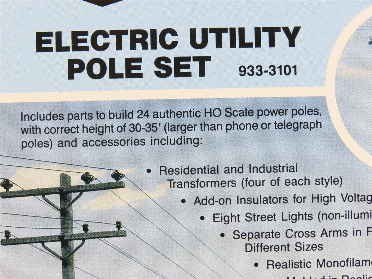 HO 1/87 Scale Walthers Cornerstone Kit #933-3101 Electric Utility Poles Set