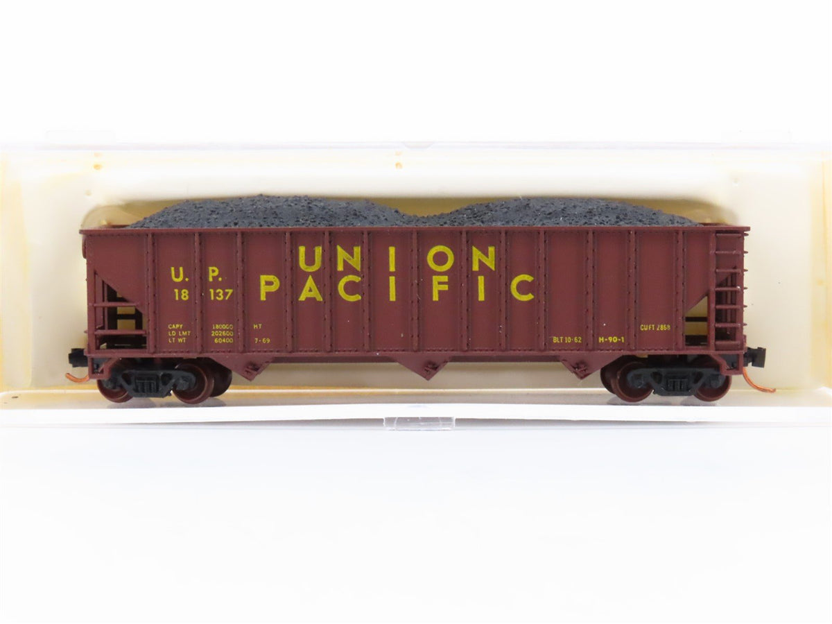 N Scale Atlas 3263 UP Union Pacific 90-Ton 3-Bay Hopper #18137 w/ Load