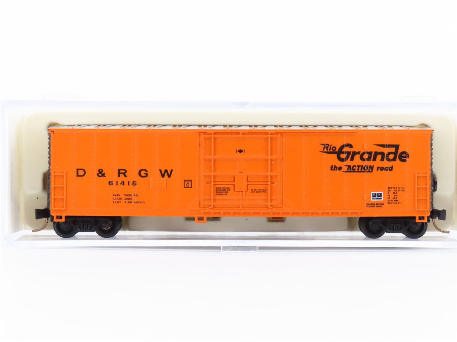 N Scale Atlas 33631 D&RGW Rio Grande 50' FGE Plug Door Box Car #61415