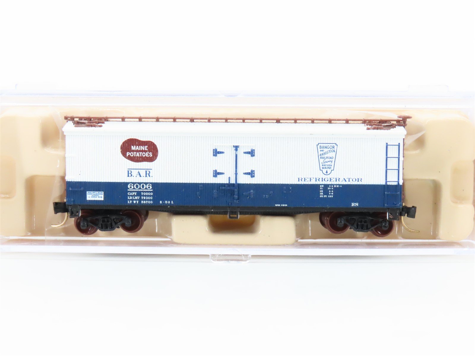 N Scale Atlas 41445 BAR "Maine Potatoes" 40' Woodside Reefer #6006