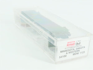 N Micro-Trains MTL 54100 MDW Minnesota Dakota & Western 61' Bulkhead Flat #1123