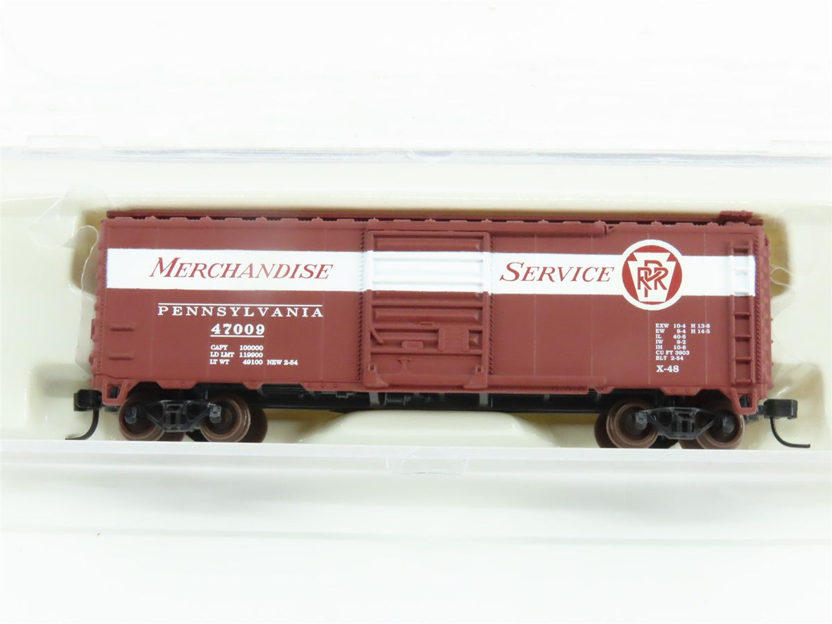 N Scale Atlas 34334 PRR Pennsylvania &quot;Merchandise Service&quot; 40&#39; Boxcar #47009