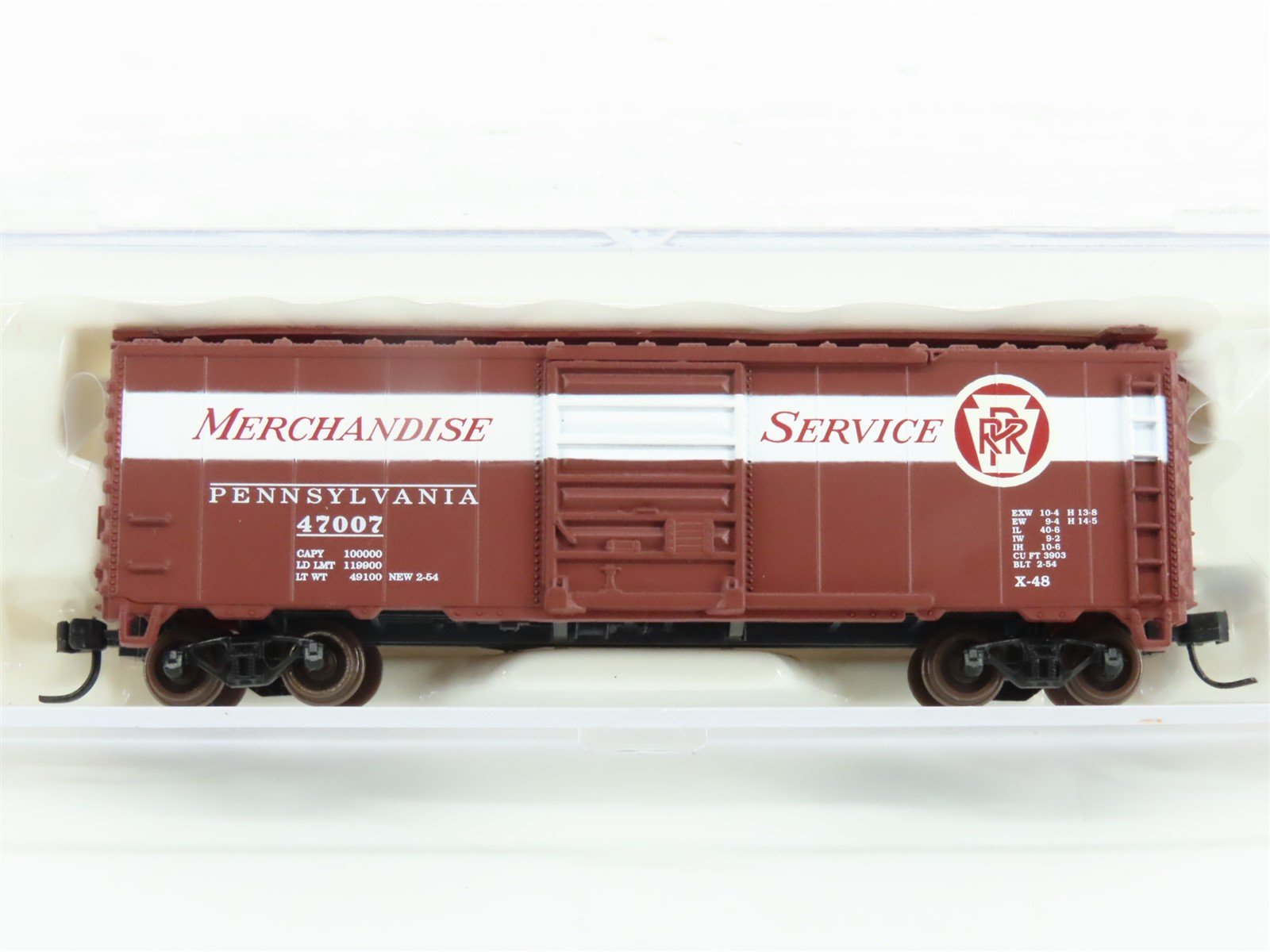 N Scale Atlas 34333 PRR Pennsylvania "Merchandise Service" 40' Boxcar #47007