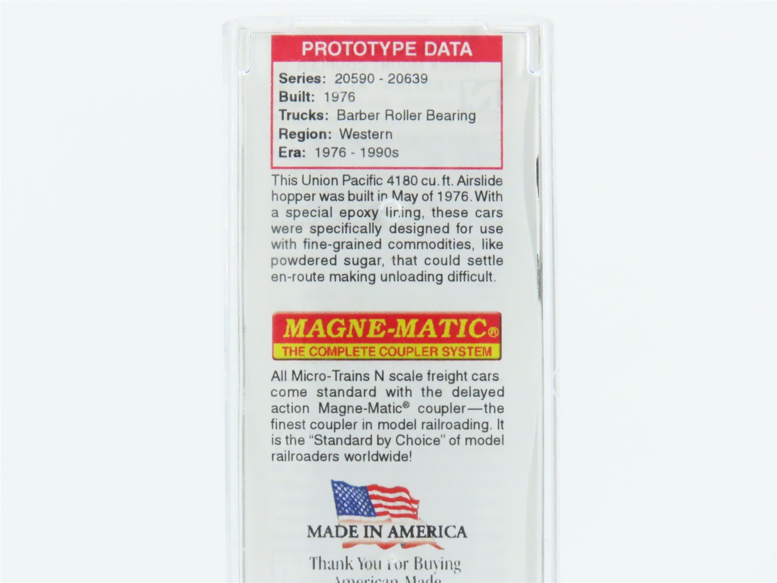 N Scale Micro-Trains MTL 09800052 UP Union Pacific 3-Bay Hopper Car #20627