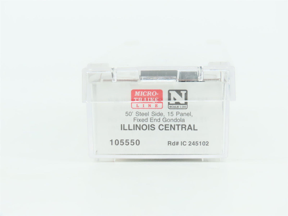 N Scale Micro-Trains MTL 105550 IC Illinois Central 50&#39; Gondola Car #245102