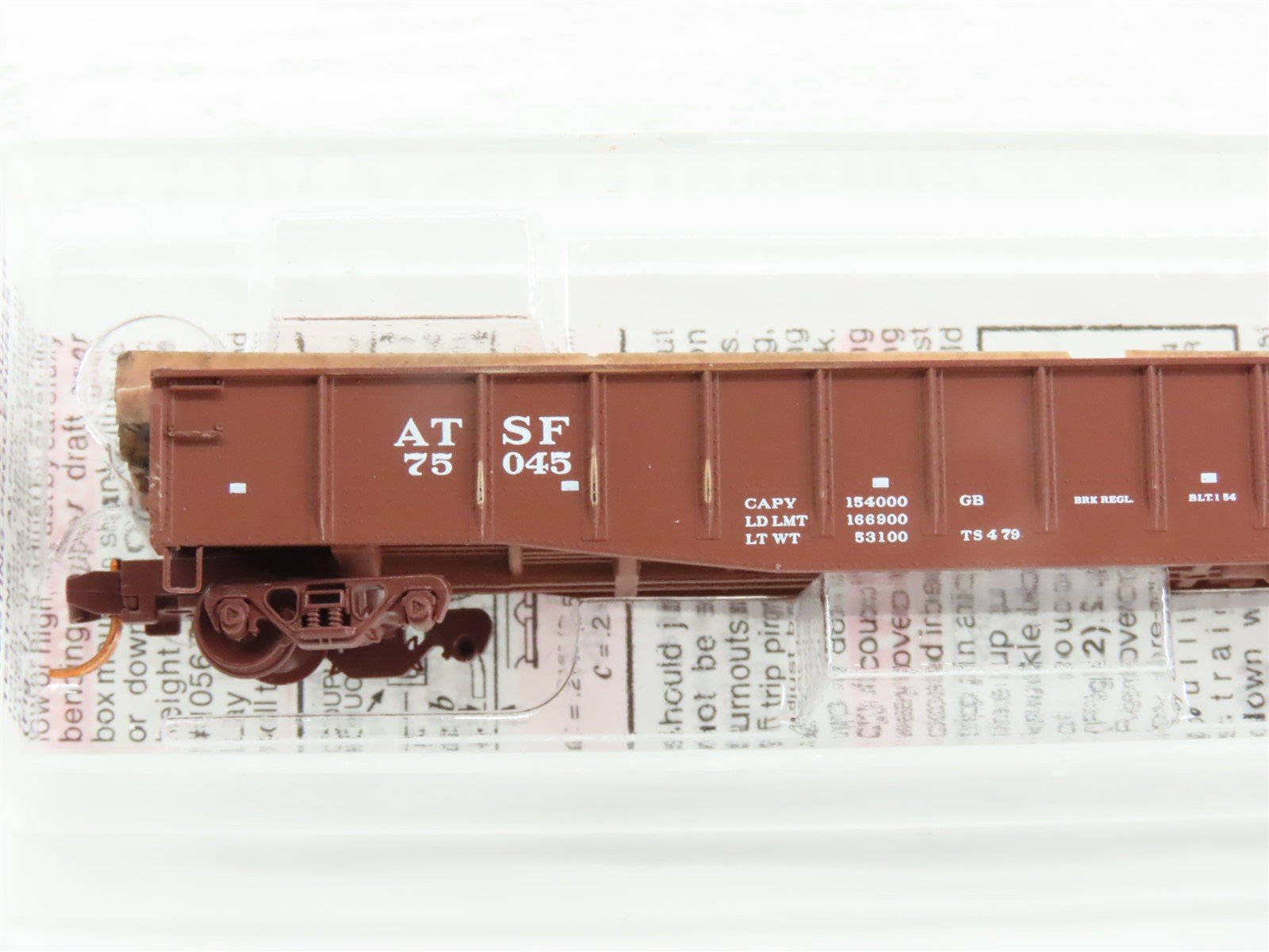 N Scale Micro-Trains MTL 04600080 ATSF Santa Fe 50' Gondola Car #75045 w/ Load