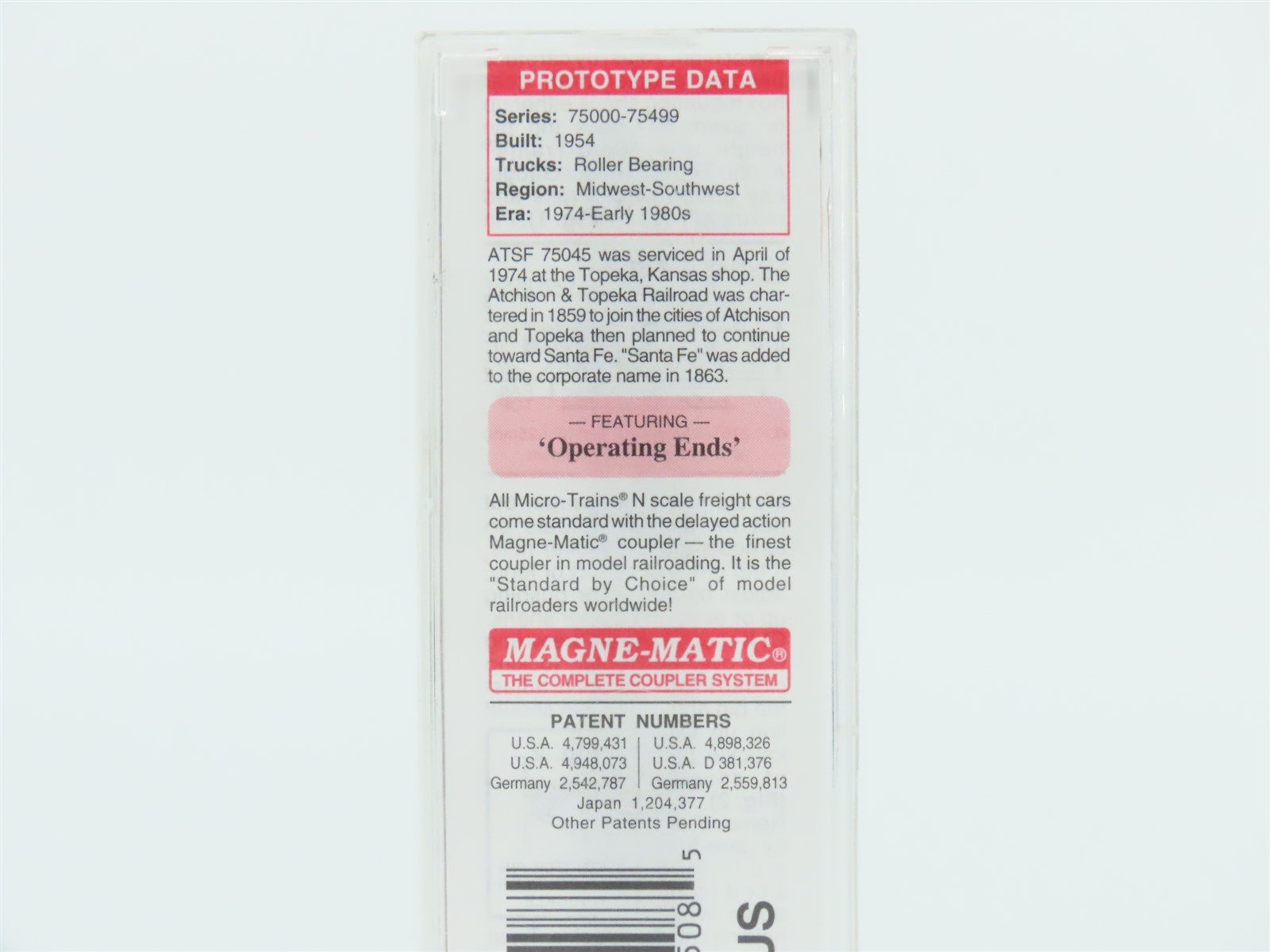 N Scale Micro-Trains MTL 04600080 ATSF Santa Fe 50' Gondola Car #75045 w/ Load