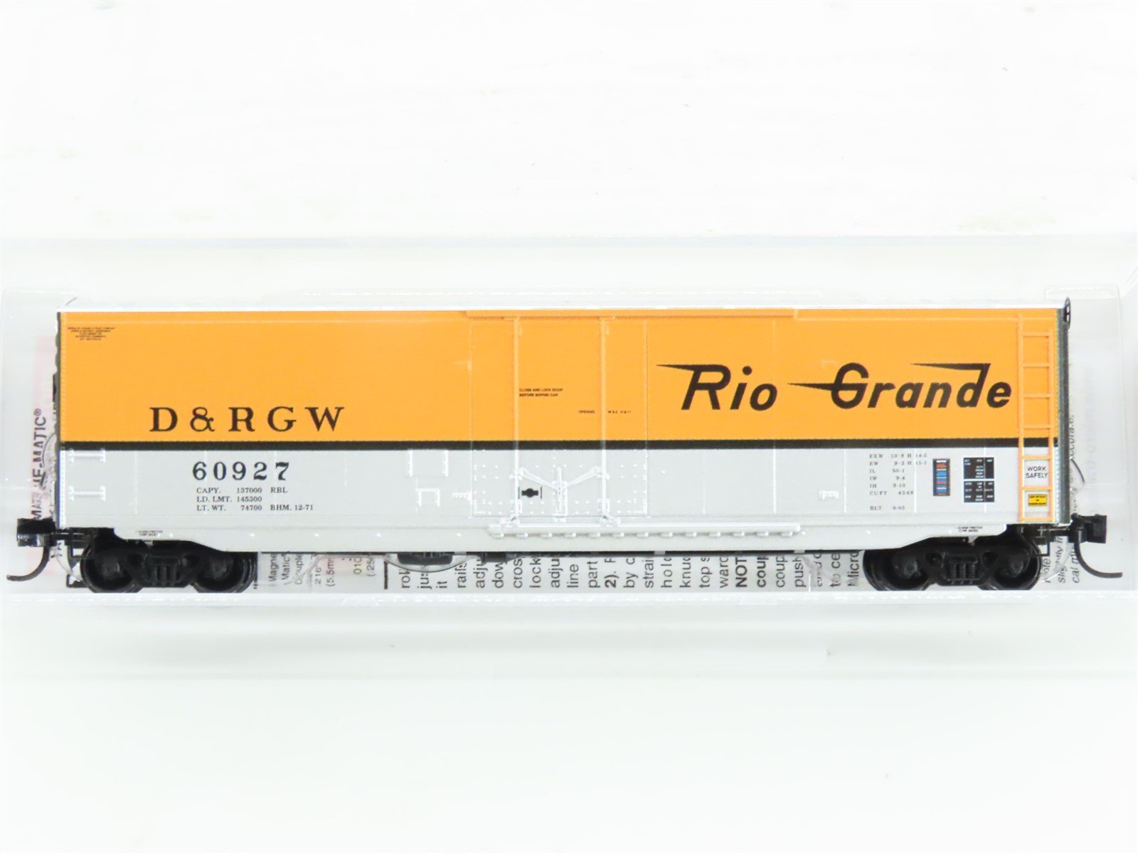 N Scale MicroTrains MTL 03100561 DRGW Rio Grande 50' Standard Boxcar #60927