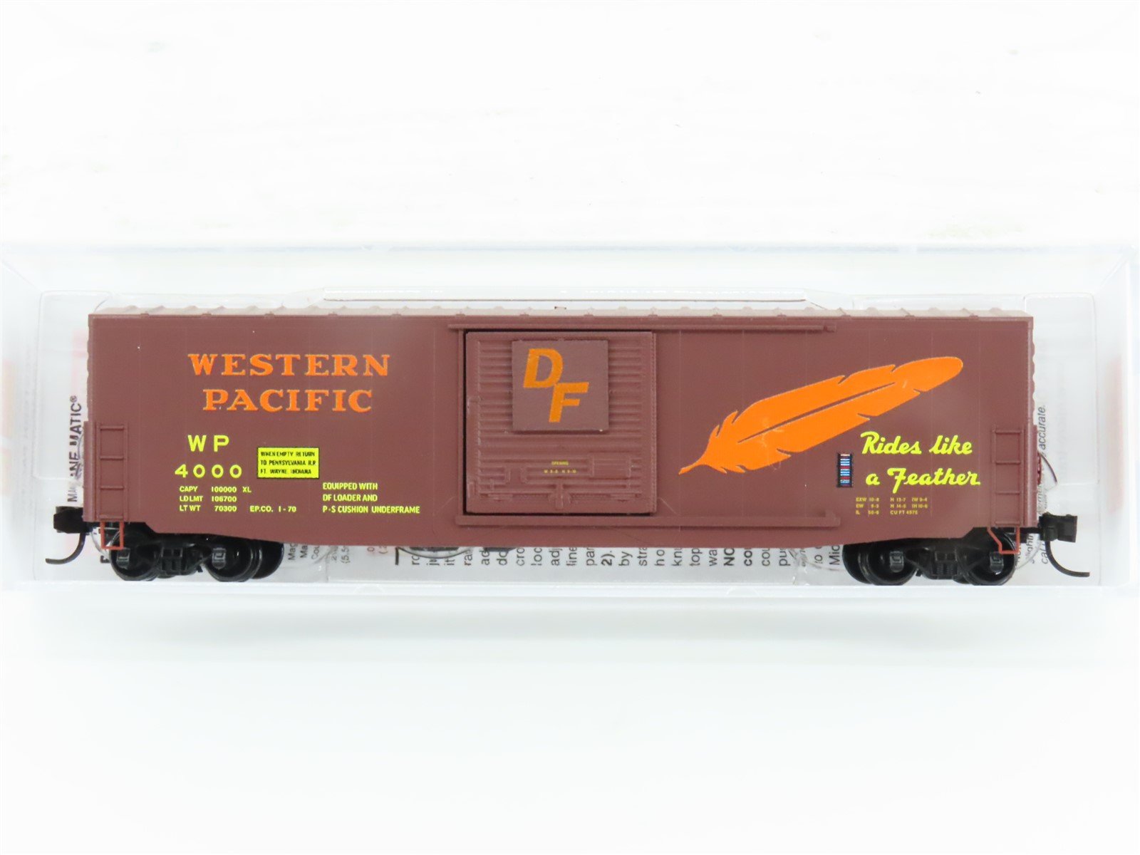 N Micro-Trains MTL 18000510 WP Railway "Ride Like A Feather" 50' Boxcar #4000