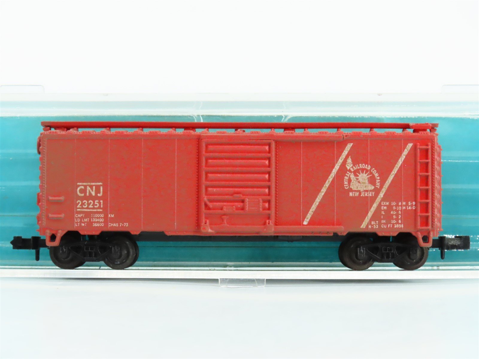 N Atlas 3410 CNJ Jersey Central Single Door Box Car #23251 Custom Weathered