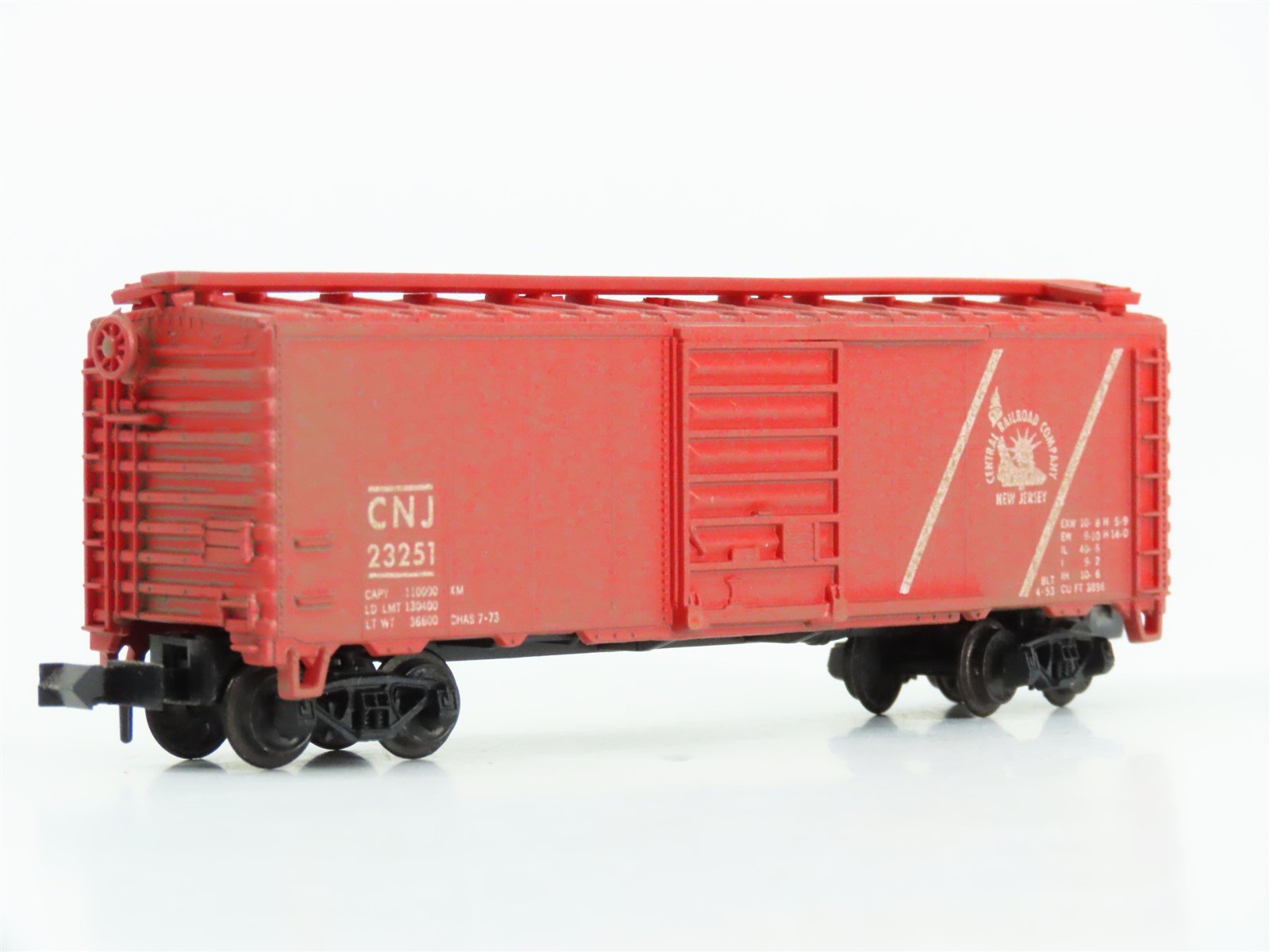 N Atlas 3410 CNJ Jersey Central Single Door Box Car #23251 Custom Weathered
