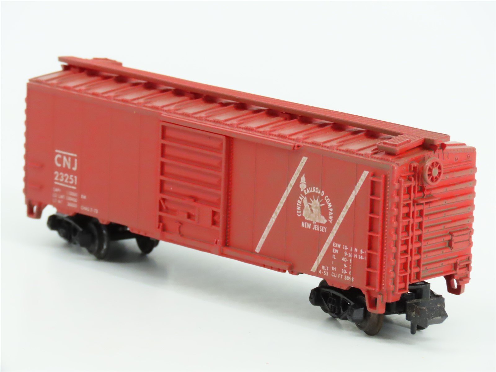 N Atlas 3410 CNJ Jersey Central Single Door Box Car #23251 Custom Weathered