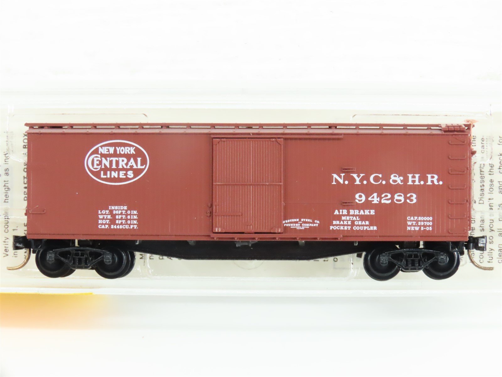 N Scale Micro-Trains MTL 39110 NYC&HR New York Central 40' Boxcar #94283